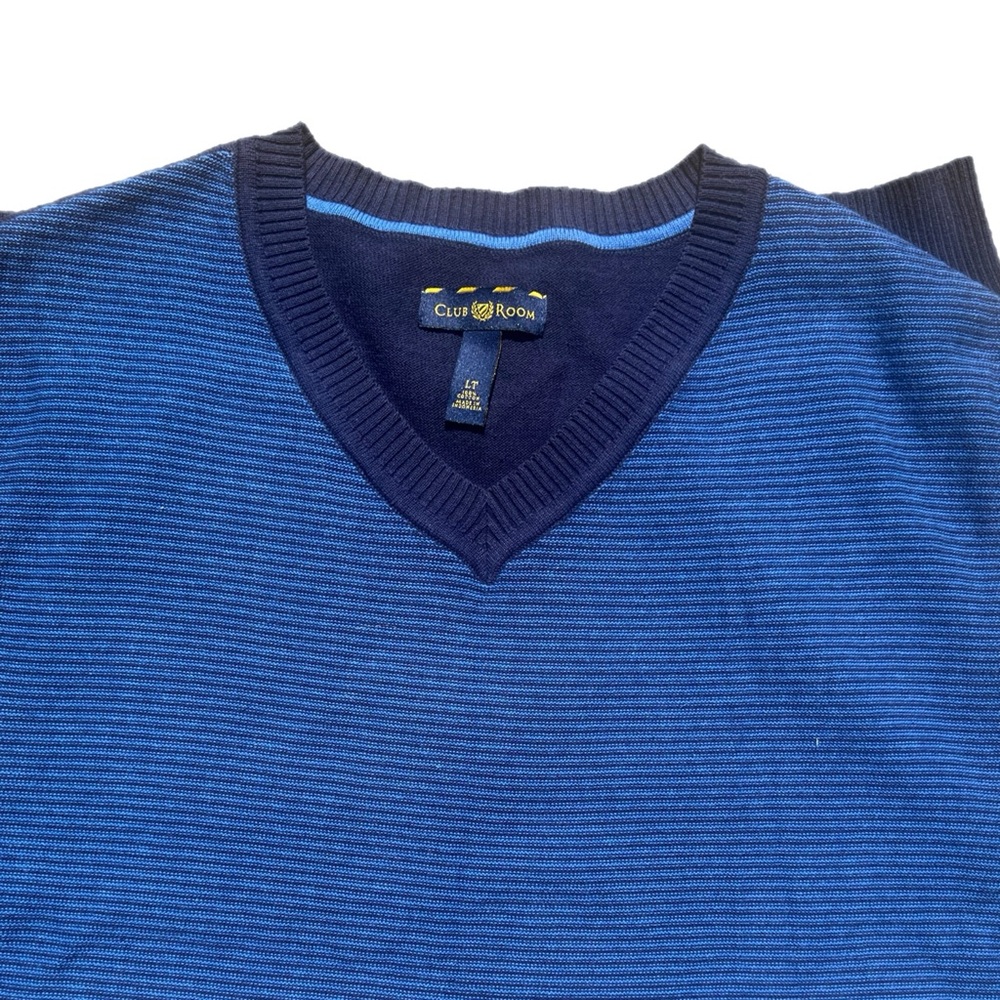 Club Room Blue V Neck Golf Sweater Vest